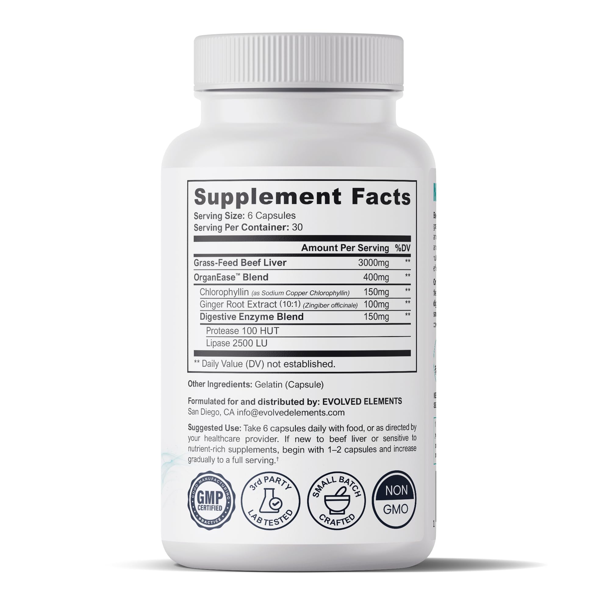 OrganEase blend image shows Evolved Elements formula for smoother digestion.