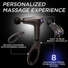 EXELLEON Four interchangeable heads for personalized massage.
