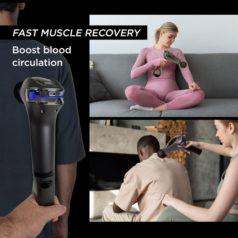 EXELLEON Ultra-quiet motor for discreet, deep tissue sessions.