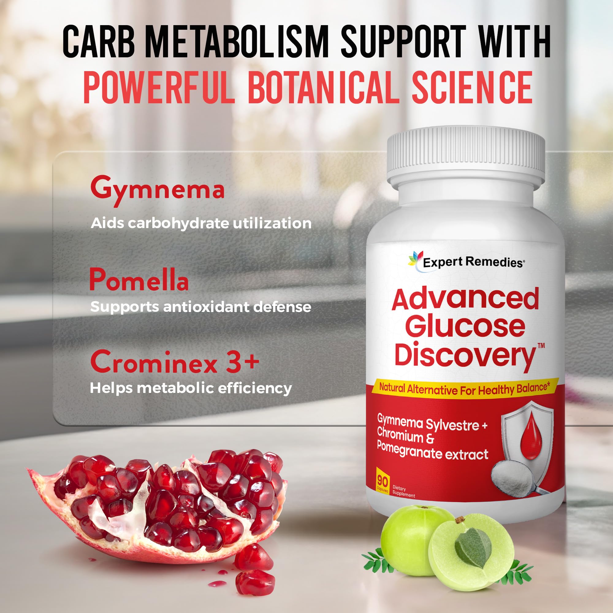 Expert Remedies Crominex 3+ complex capsule signaling metabolic wellness.