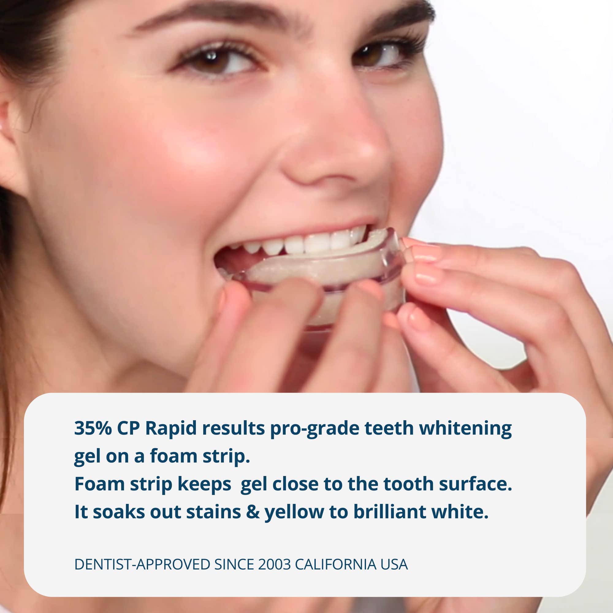 Expertwhite enamel-safe, dentist-approved gel label shown for trusted whitening results.