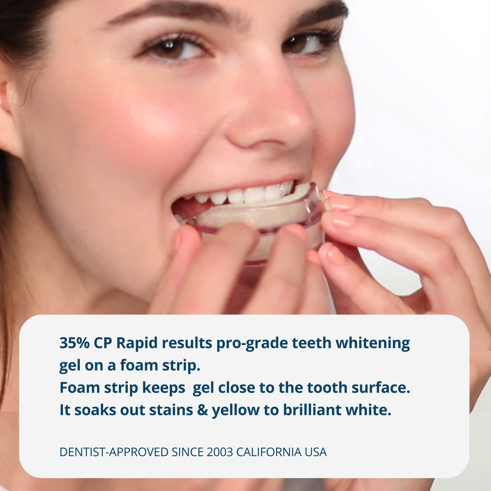 Expertwhite enamel-safe, dentist-approved gel label shown for trusted whitening results.