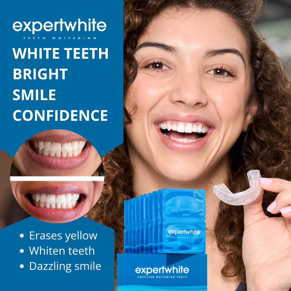 ExpertWhite Max Glow Trays dry-gel activation demonstrates quick, even whitening.