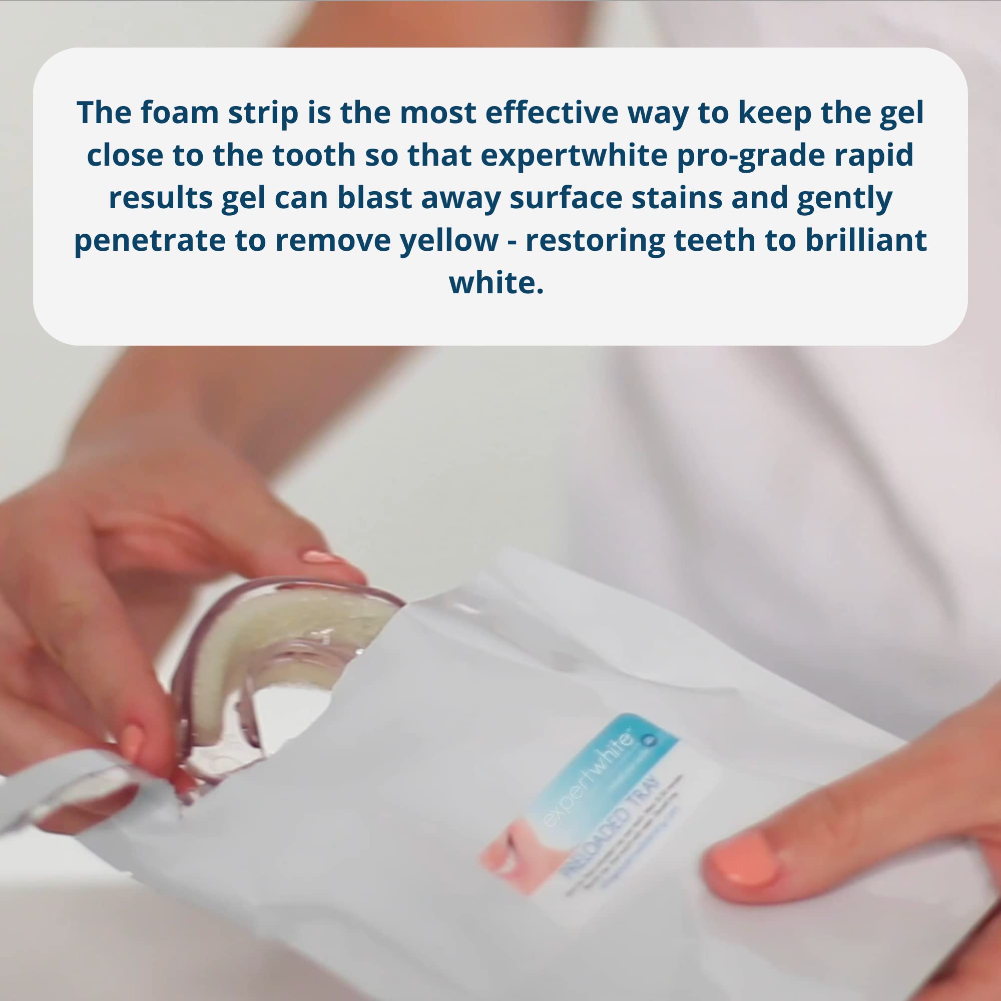 Expertwhite professional-strength gel close-up enables fast, enamel-safe whitening at home.