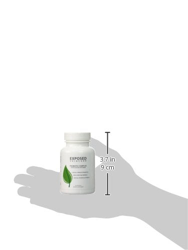 Exposed Skin Care gut-balance benefit implied by label and capsules arrangement.