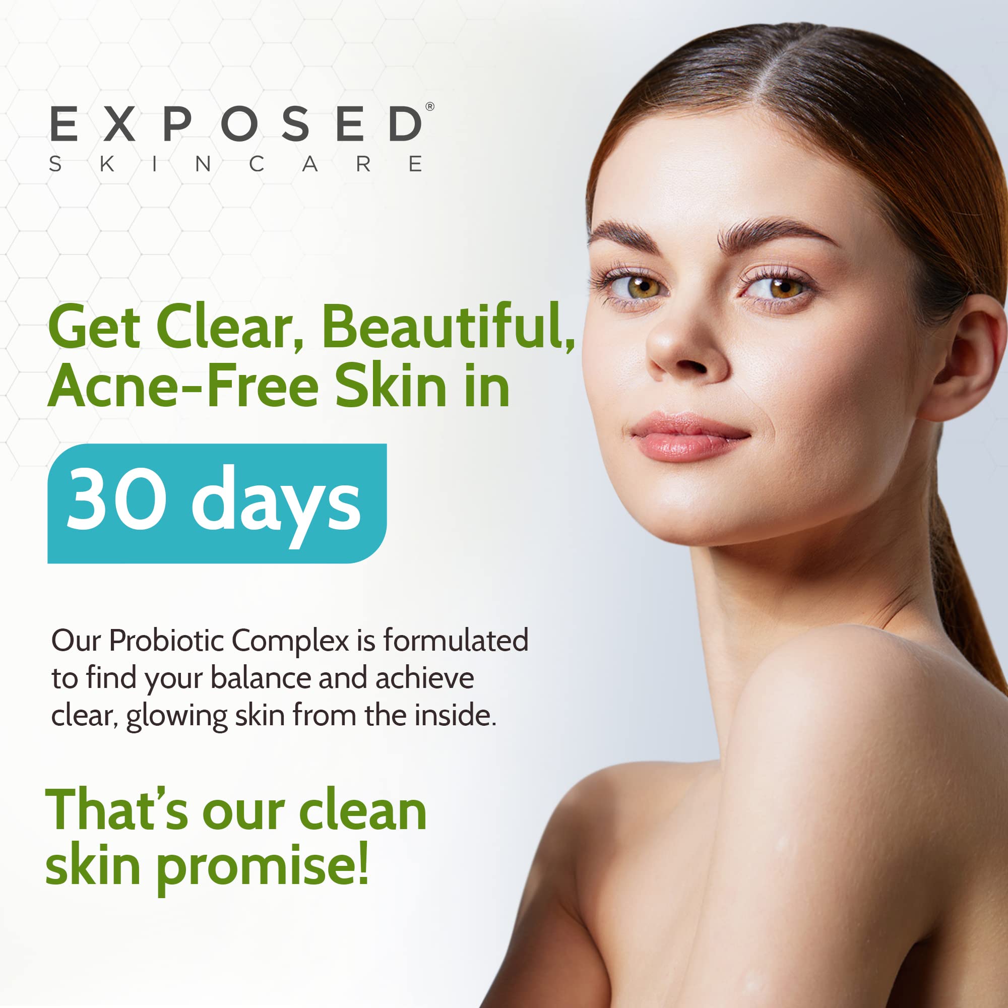 Exposed Skin Care skin-health focus with close-up of capsule against clean backdrop.