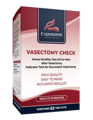 Exposome BioSciences Vasectomy Home Test Kit packaging for quick, discreet testing.