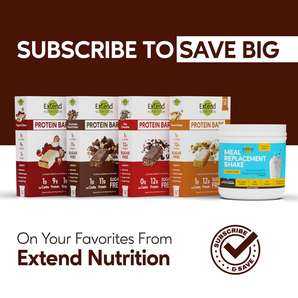 Extend Bar bars for on-the-go use, quick energy without sugar.