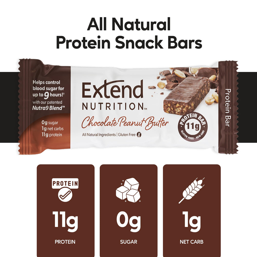 Extend Bar with chocolate peanut butter showcases indulgent flavor and macro balance.