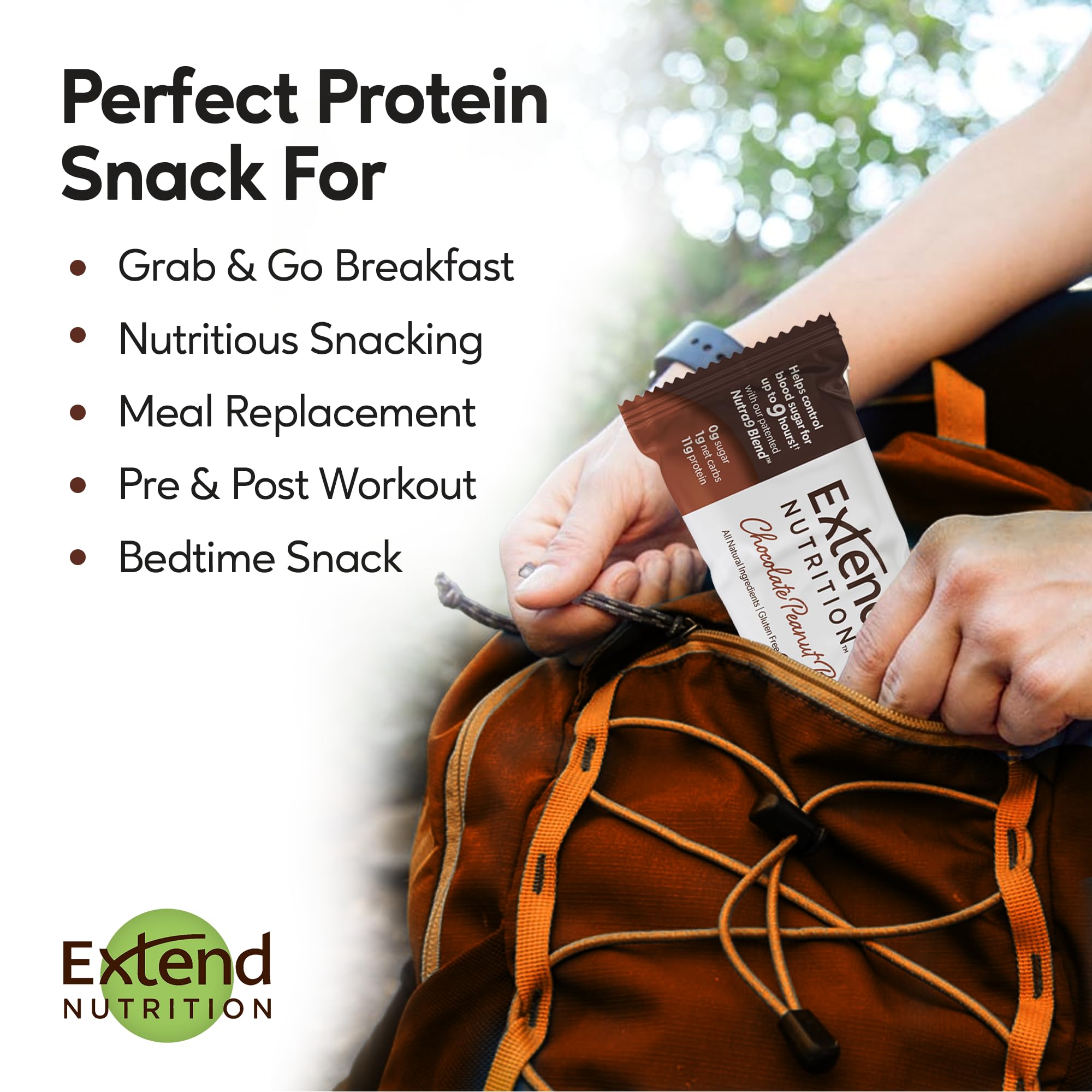 Extend Bar low-carb keto-friendly snack supports diet-conscious choices.