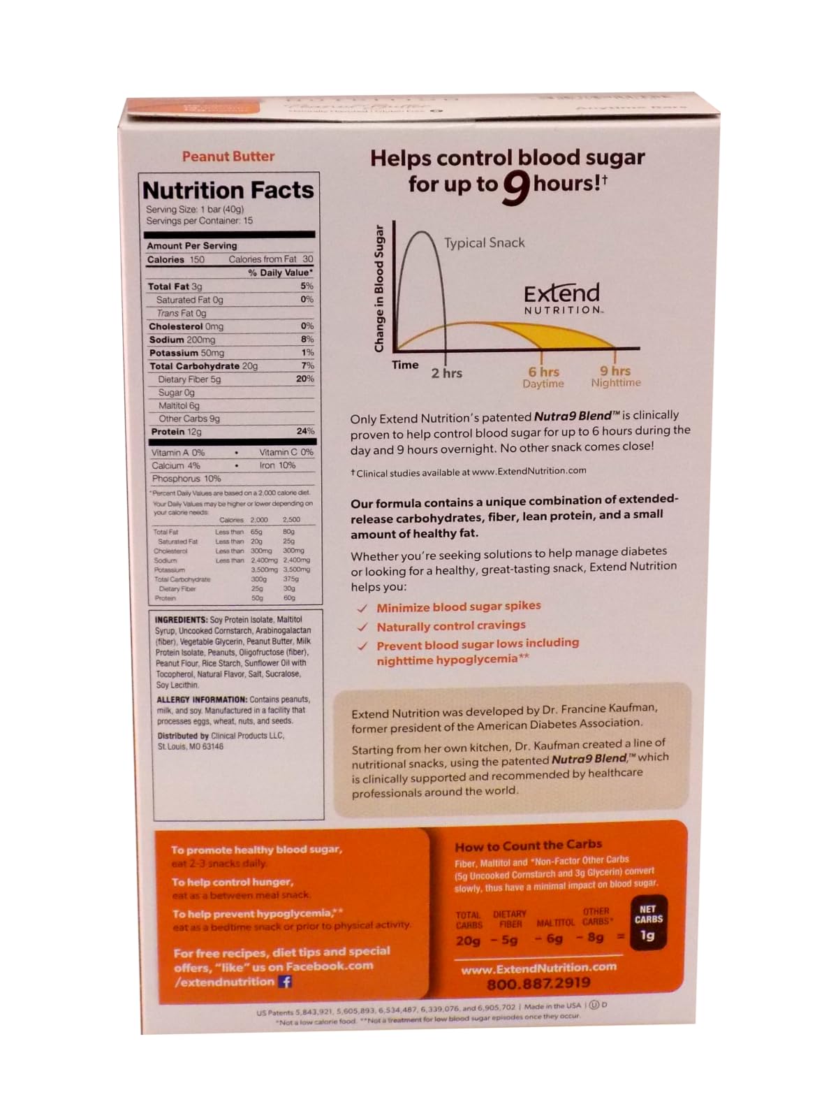 Extend Bar Peanut Butter Sugar-Free Protein Bar as a between-meal snack