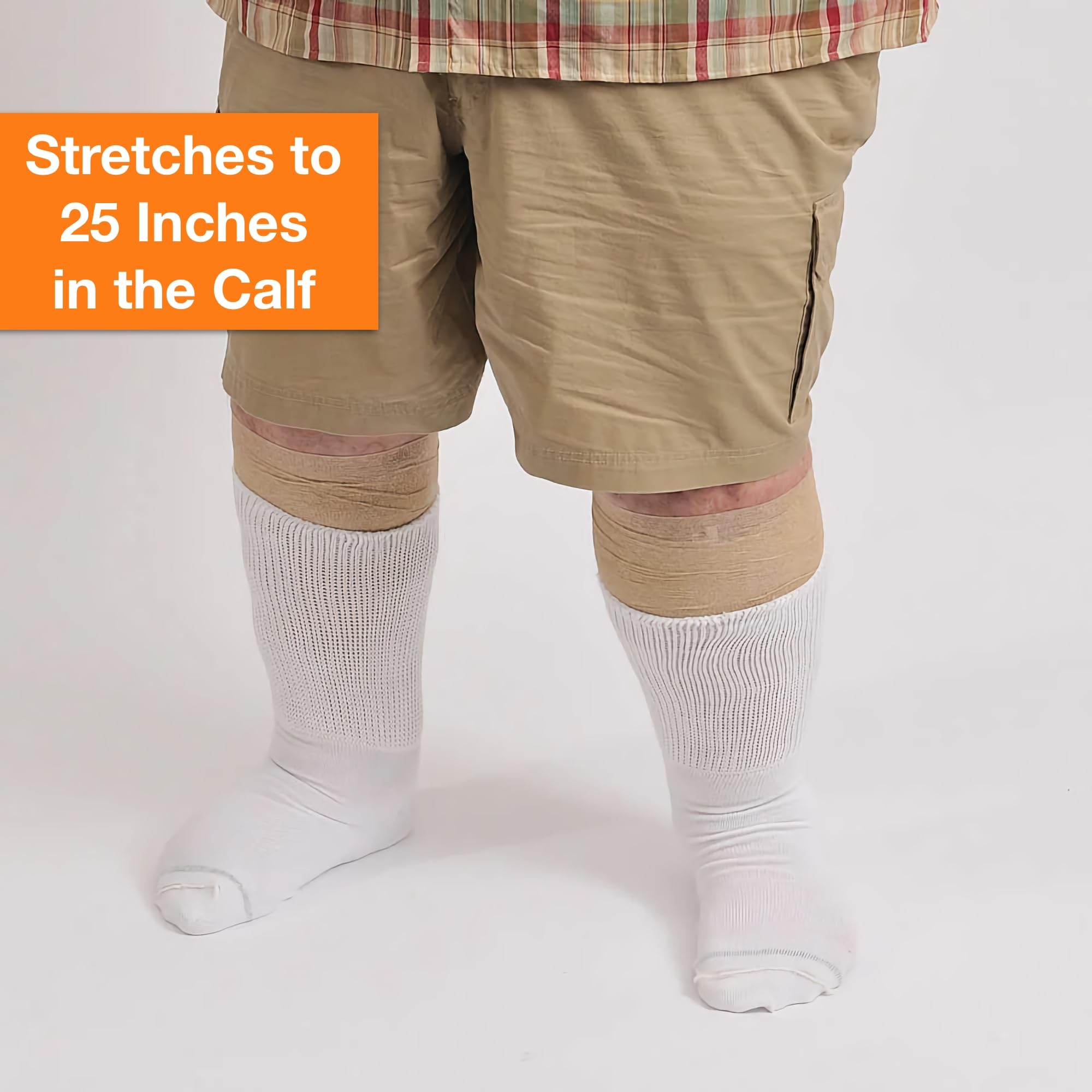 Extra Wide Medical mid calf crew socks care instructions image