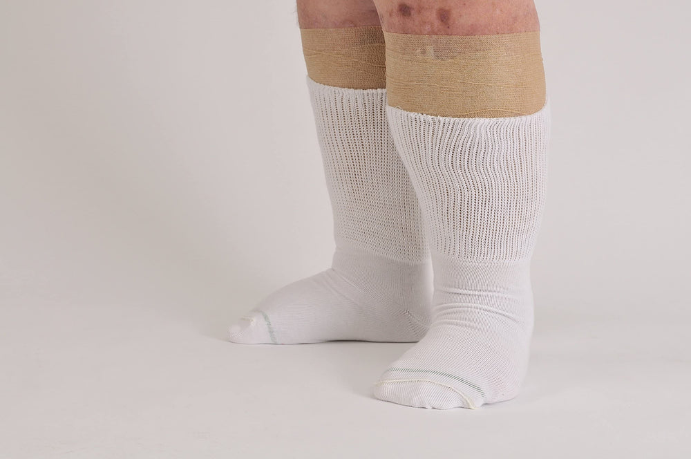 Extra Wide made in USA socks back view shows sturdy daily wear.