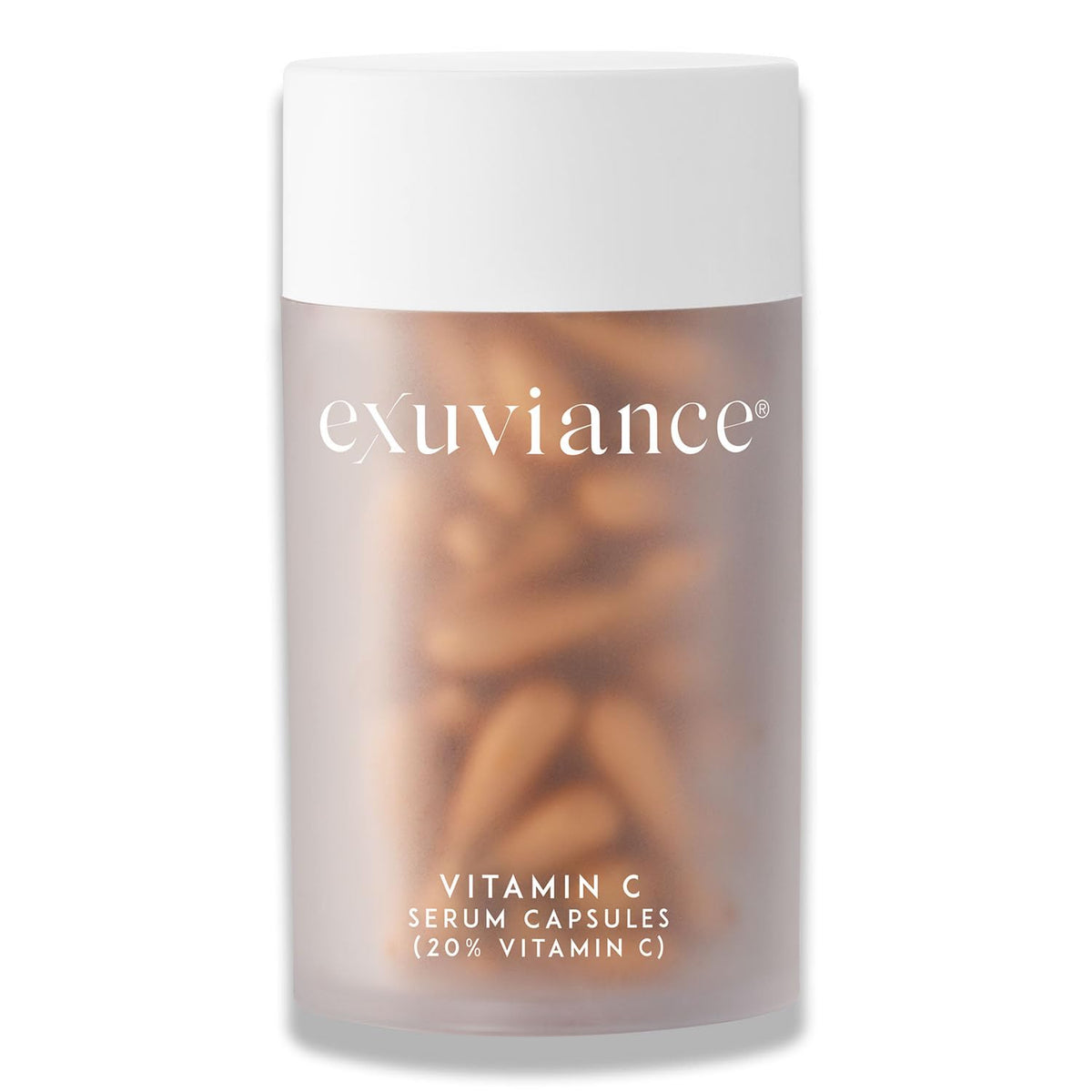 EXUVIANCE Vitamin C serum capsules 60ct pack shot improves radiance and uneven tone.