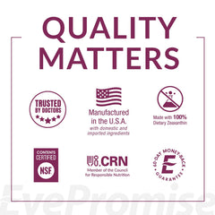 EyePromise Macular Health Complete nutrition facts with omega-3s and zinc