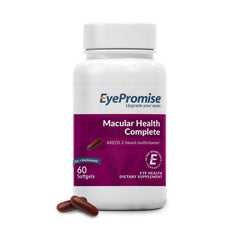 EyePromise Macular Health Complete softgels bottle close-up for daily eye wellness