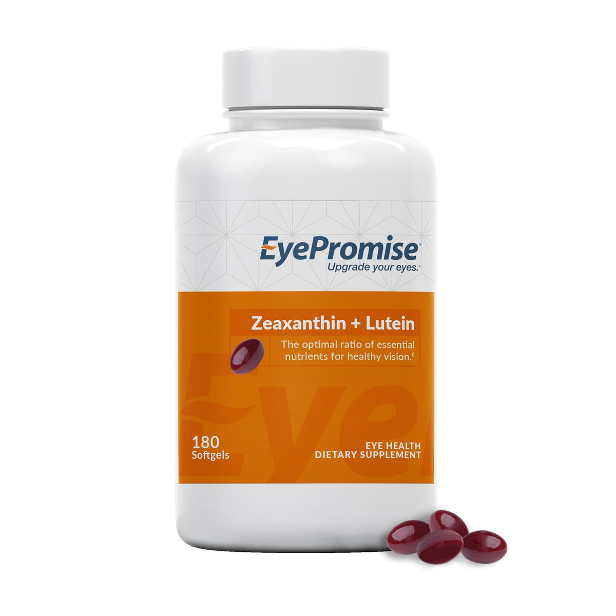 EyePromise Zeaxanthin + Lutein softgels bottle front for daily vision support.