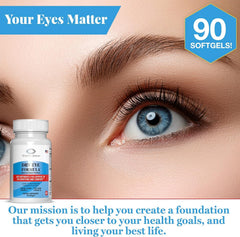 EyeScience Dry Eye Formula bottle open with capsules and freshness seal
