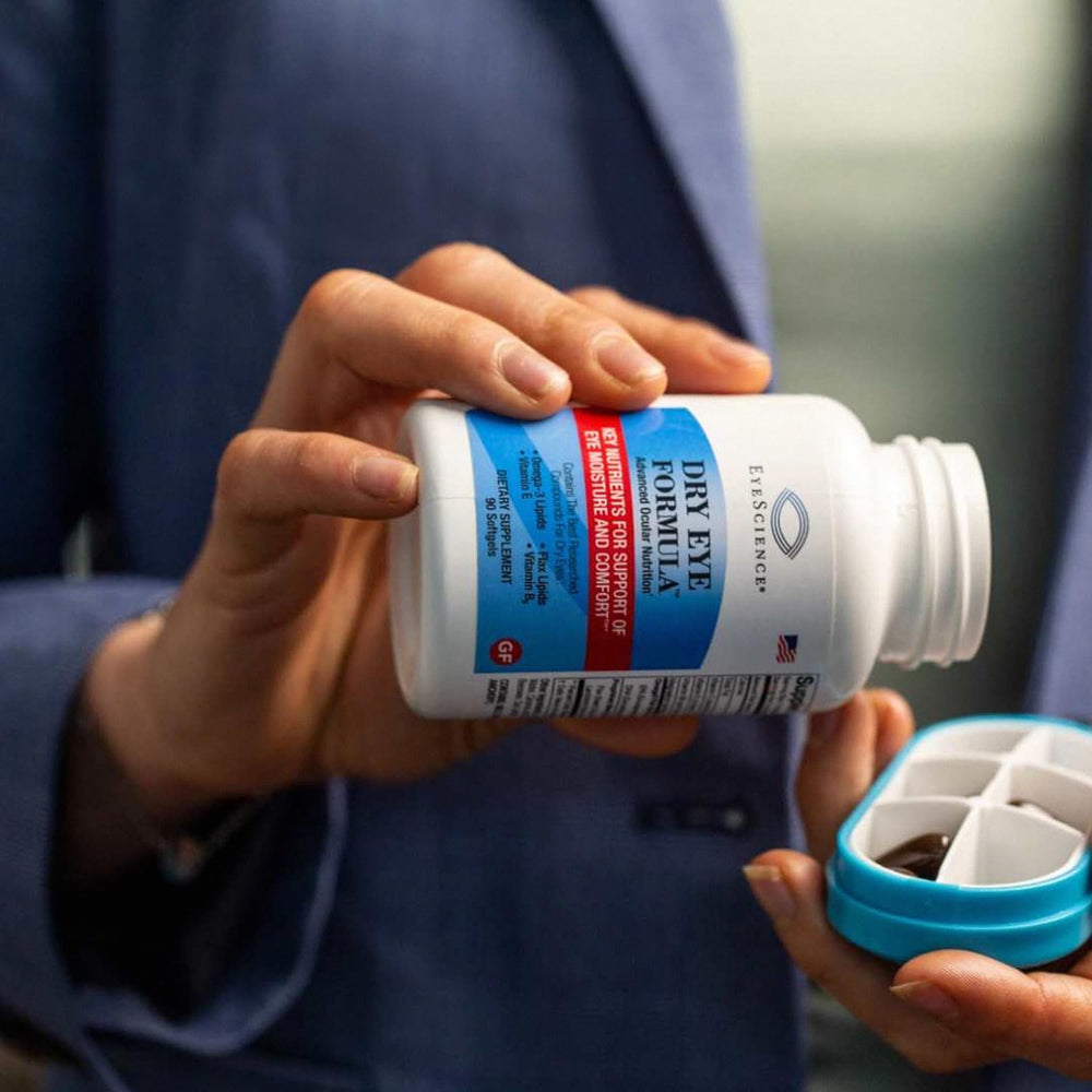 EyeScience Dry Eye Formula manufactured in the USA with globally sourced ingredients
