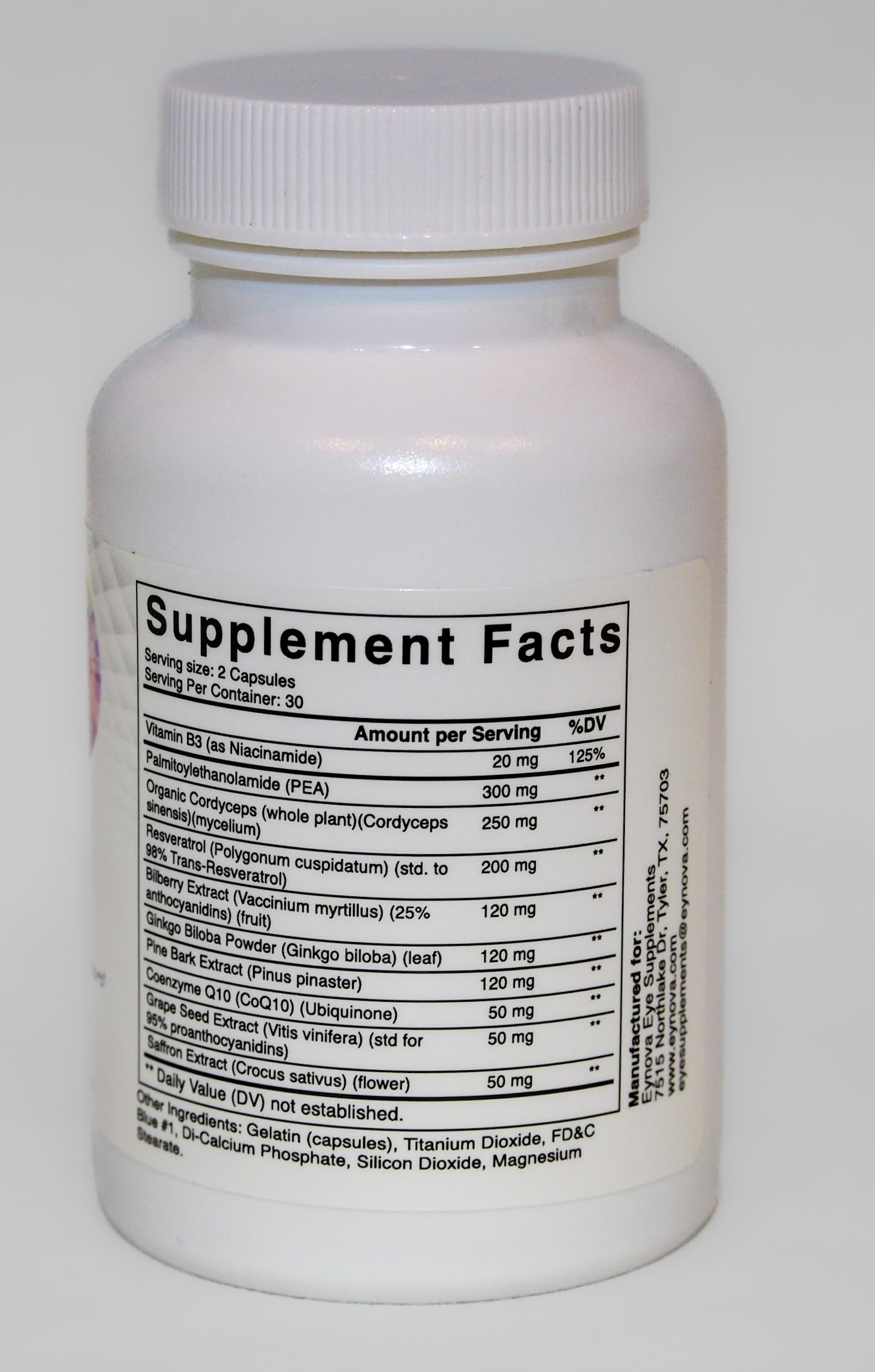 Eynova EyNerve Pro label-detail reveals trusted ophthalmologist-formulated ingredients.