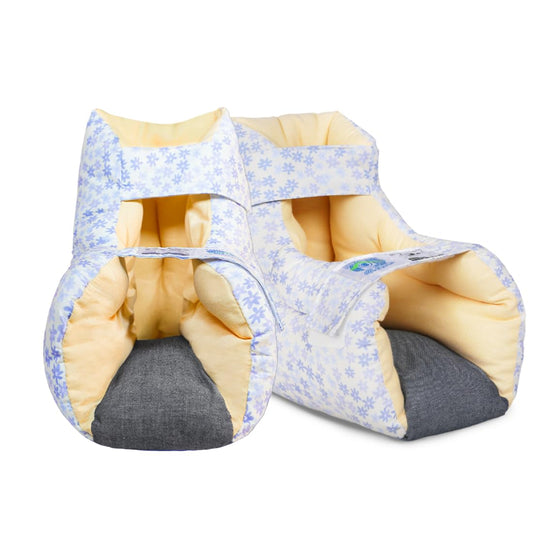 EZ Assistive colorful pattern heel protector front view with soft cushion for gentle pressure relief