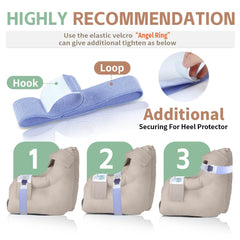 EZ Assistive heel cushion pillow with double straps secures firmly