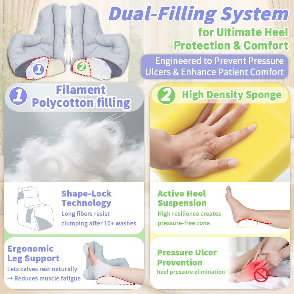 Elastic strap helps secure the heel protector for smaller feet