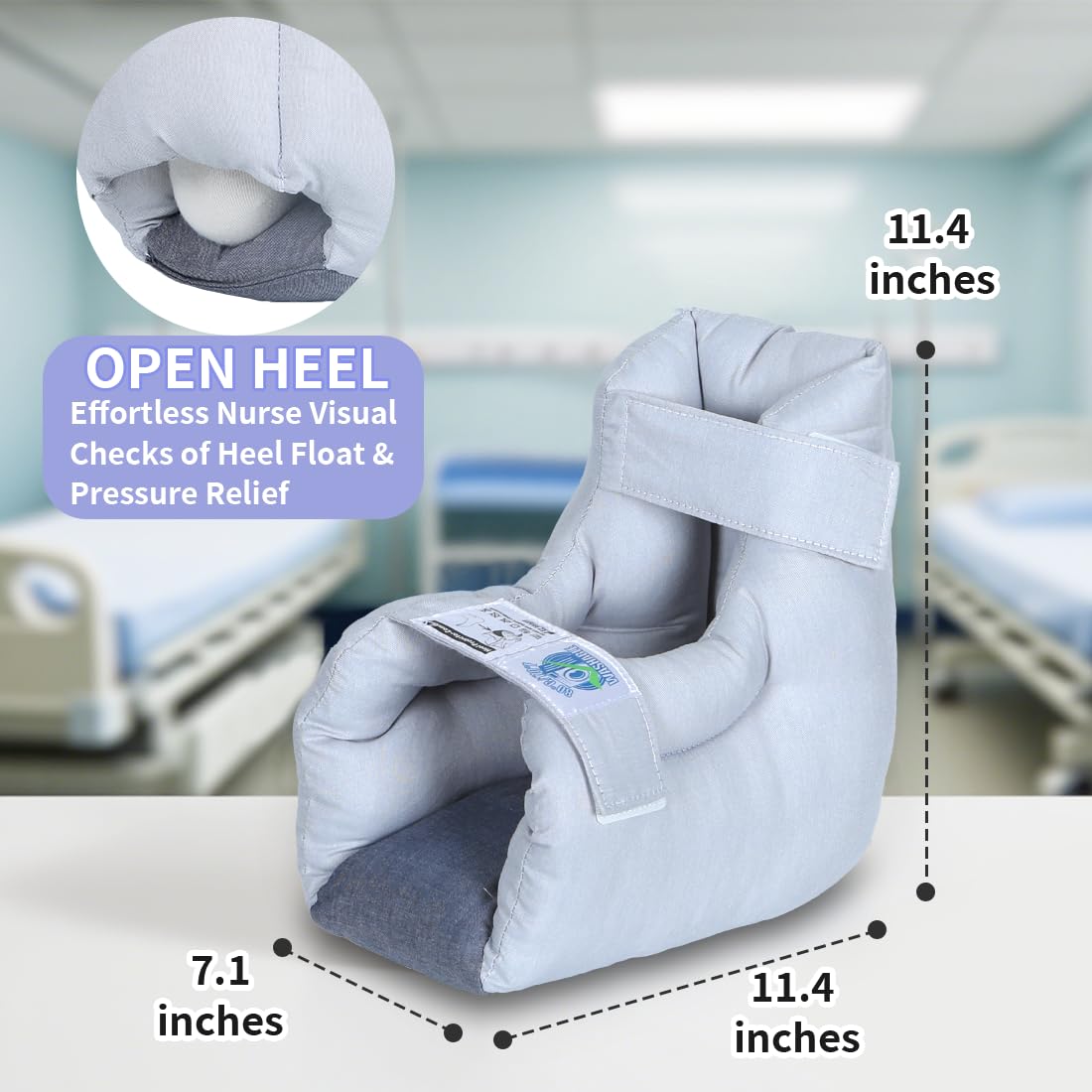 Soft polyester fiberfill cushions the heel area for gentle support