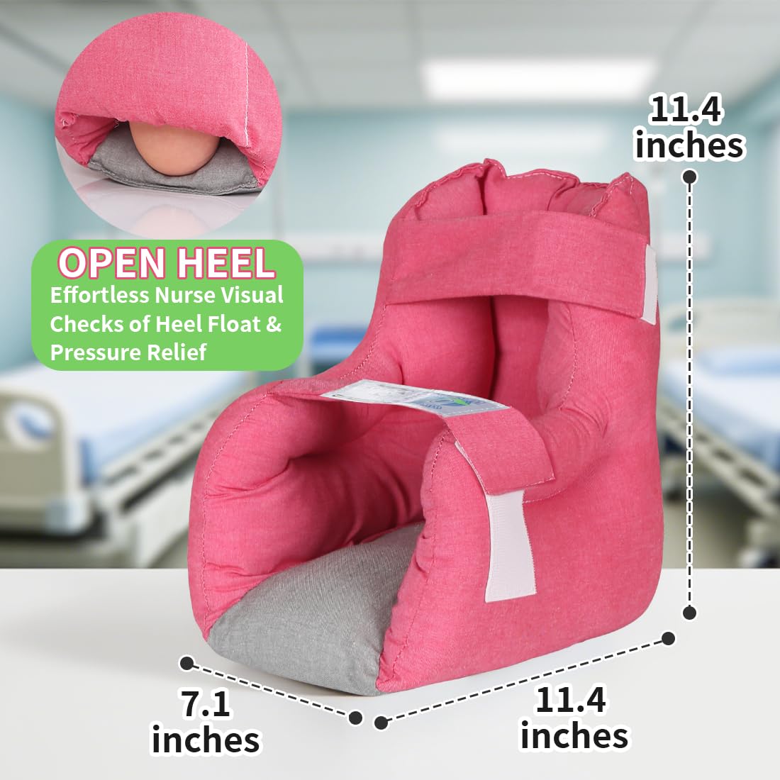 EZ Assistive heel protector with soft polyester fiberfill cushions the heel for comfort.