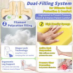 EZ Assistive soft polyester fiberfill cushion wraps the heel for comfortable protection