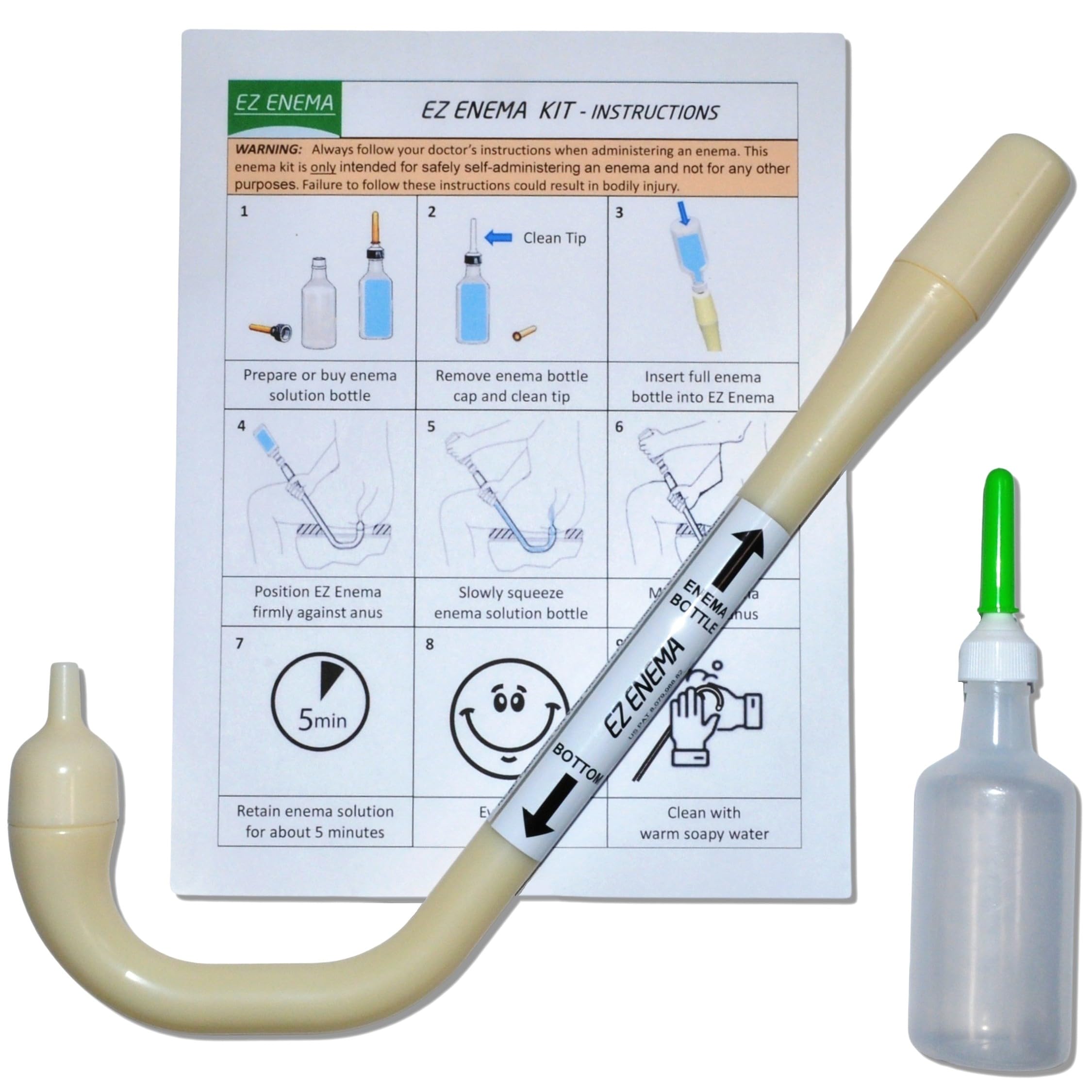 EZ Enema Nippled Kit on toilet for discreet, mess-free relief.