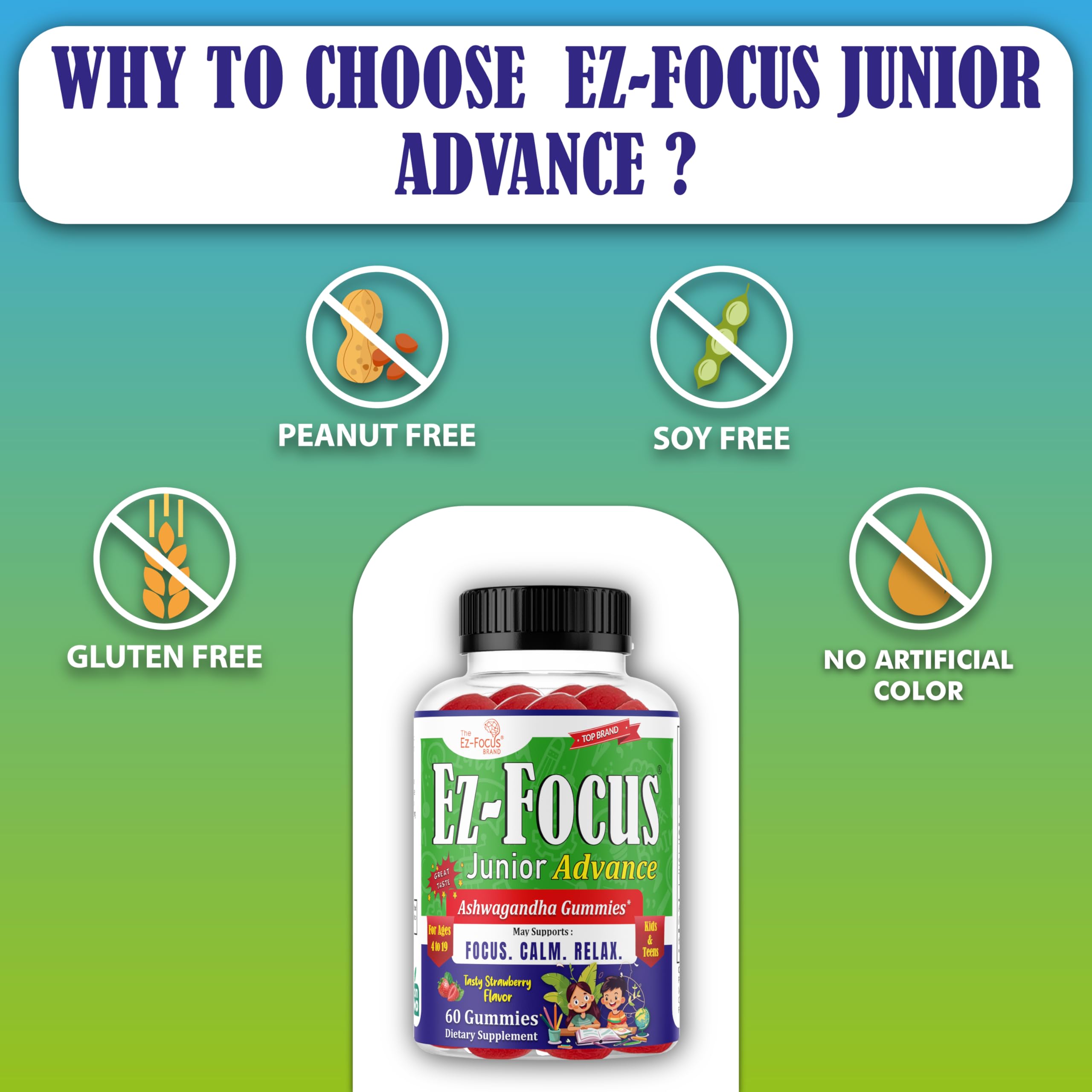 Ez-Focus gluten-free formulation noted on packaging