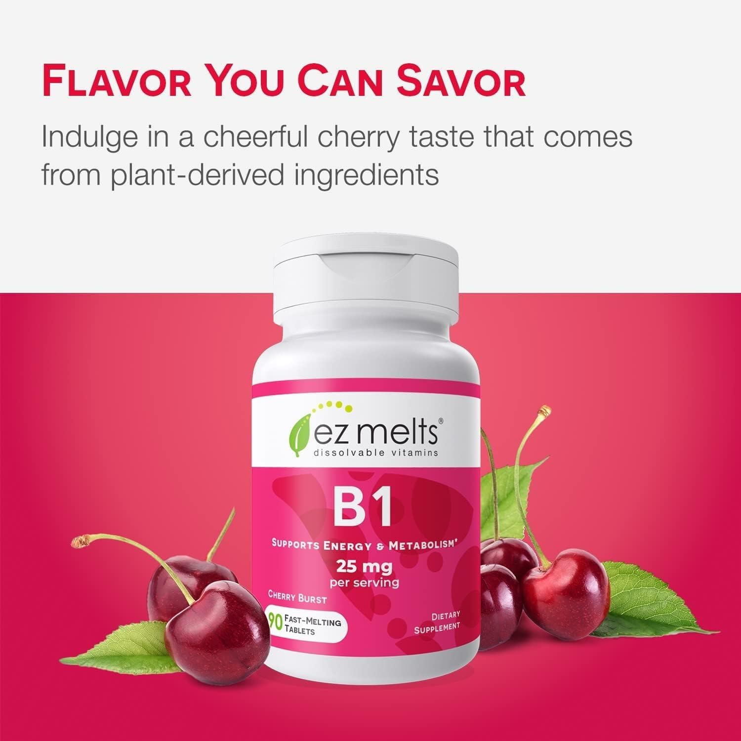 EZ Melts B1 dosage guidance printed on label
