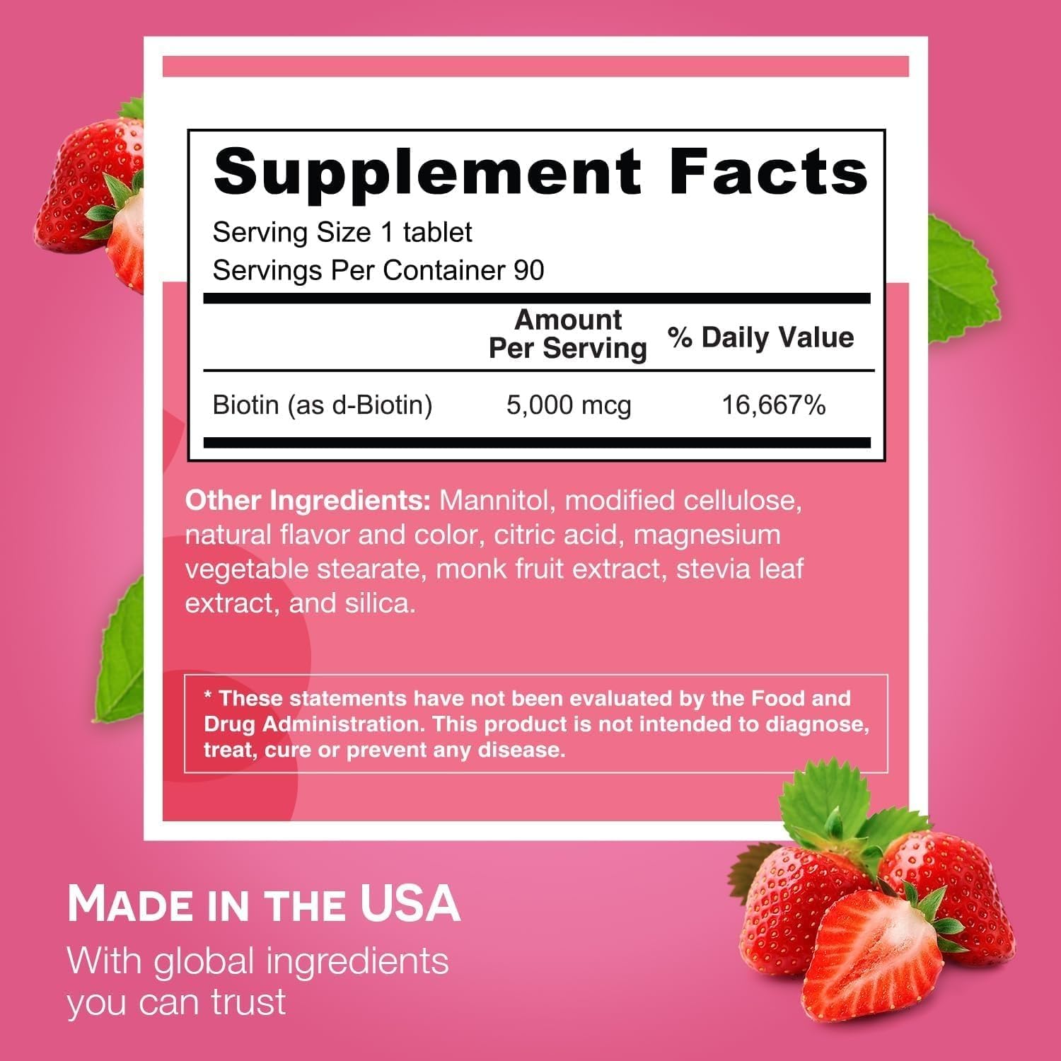 EZ Melts Biotin dissolving tablet on tongue for quick, water-free daily nutrition