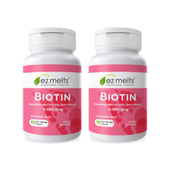 EZ Melts Biotin strawberry burst bottle for easy daily wellness