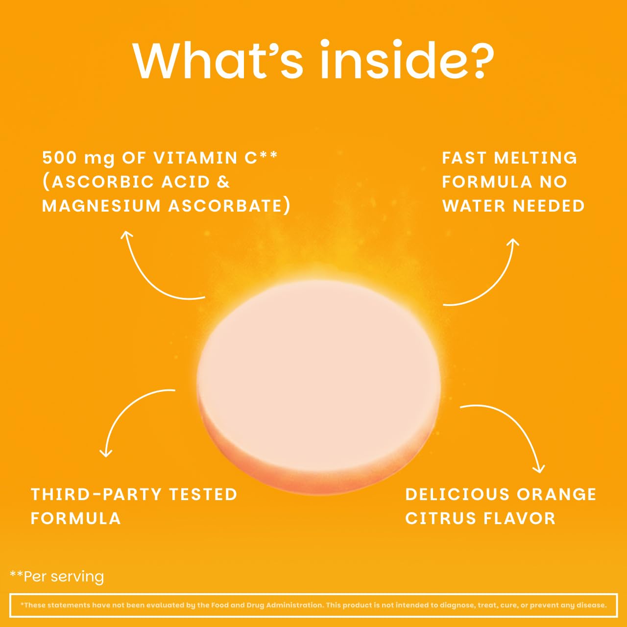 EZ Melts bottle close-up showing label and non-GMO, vegan formula