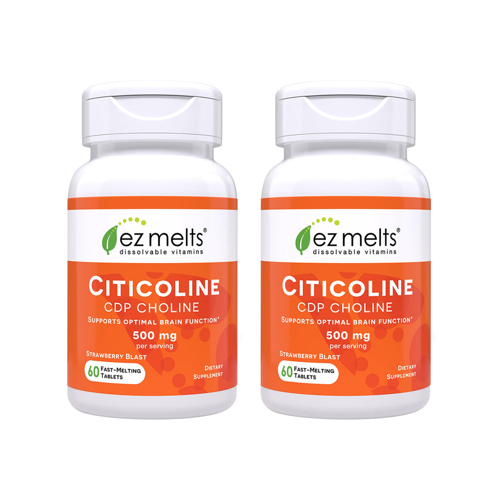 EZ Melts Citicoline tablets dissolve quickly for convenient daily brain support.