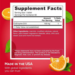 EZ Melts CoQ10 tangy orange flavor dissolves quickly during daily routine.