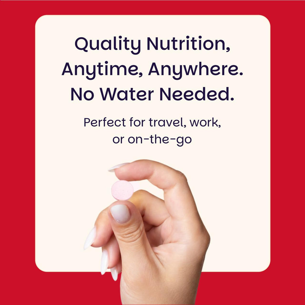 Tablet dissolves quickly in water for seamless routine