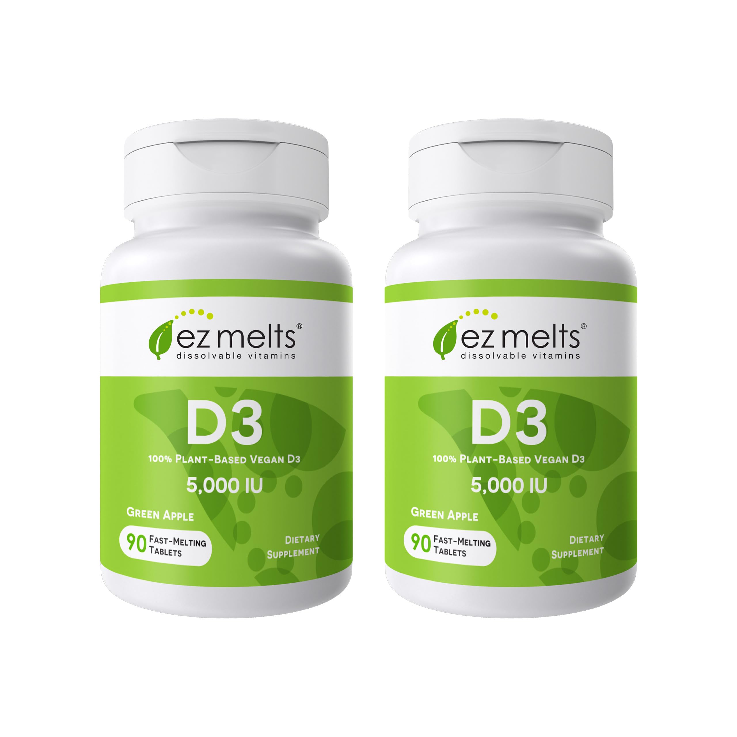 EZ Melts D3 5000 IU tablets in bottle for quick daily use