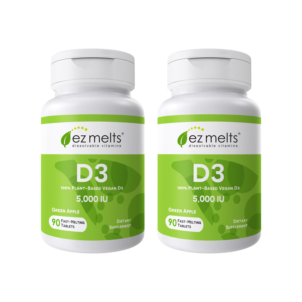 EZ Melts D3 5000 IU tablets in bottle for quick daily use