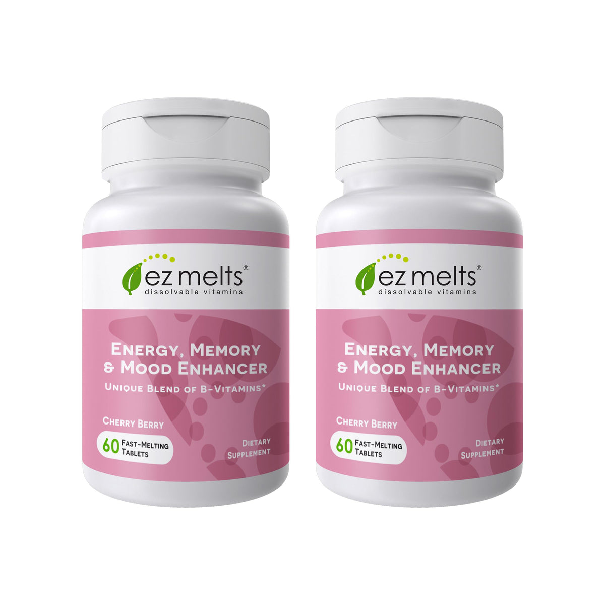 EZ Melts Energy bottle dissolving tablets support daily vitality and focus.