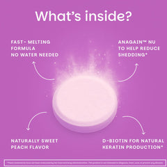 Biotin included in EZ Melts Hair Health Complete for hair nourishment