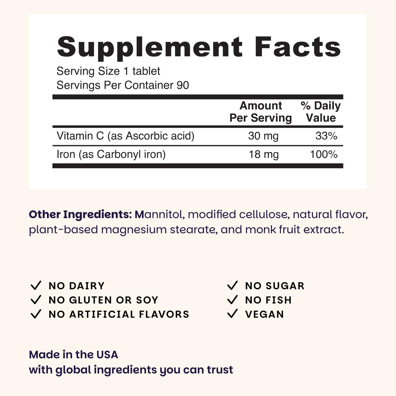 EZ Melts Iron dissolves in the mouth, showcasing quick absorption
