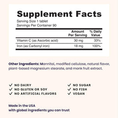 EZ Melts Iron dissolves in the mouth, showcasing quick absorption