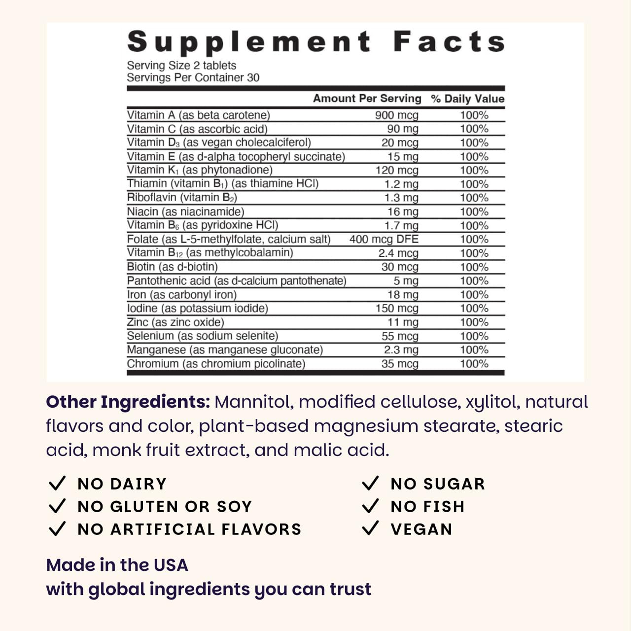 EZ Melts Multivitamin dissolving tablet close-up in mouth