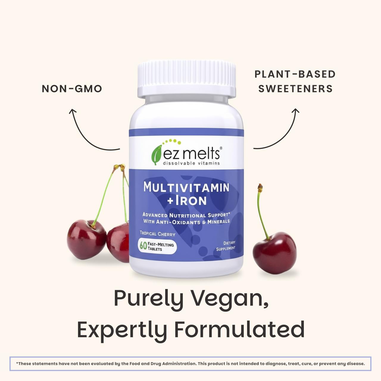 EZ Melts Multivitamin methylated B vitamins visual highlight
