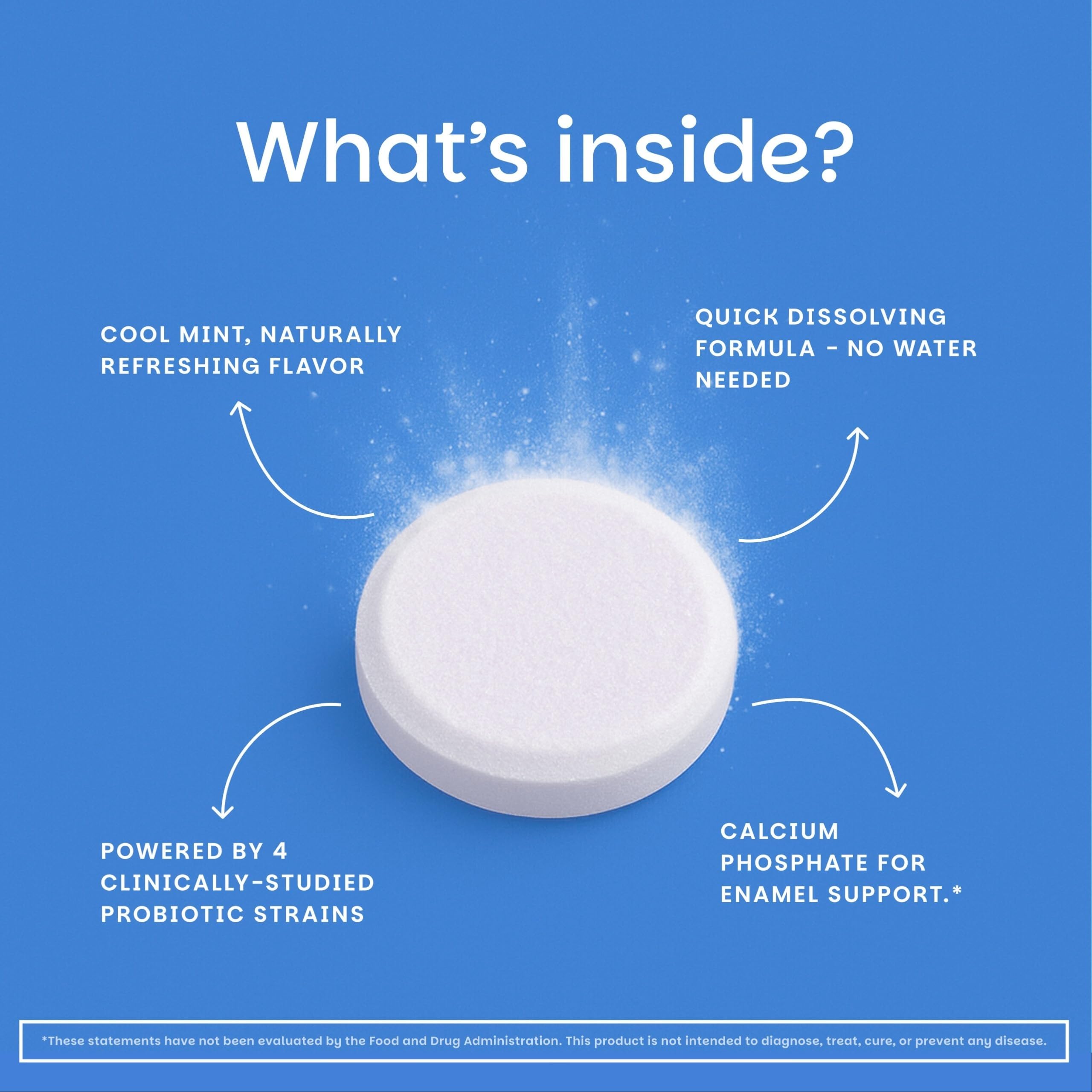 EZ Melts enamel support tablet for stronger teeth and saliva