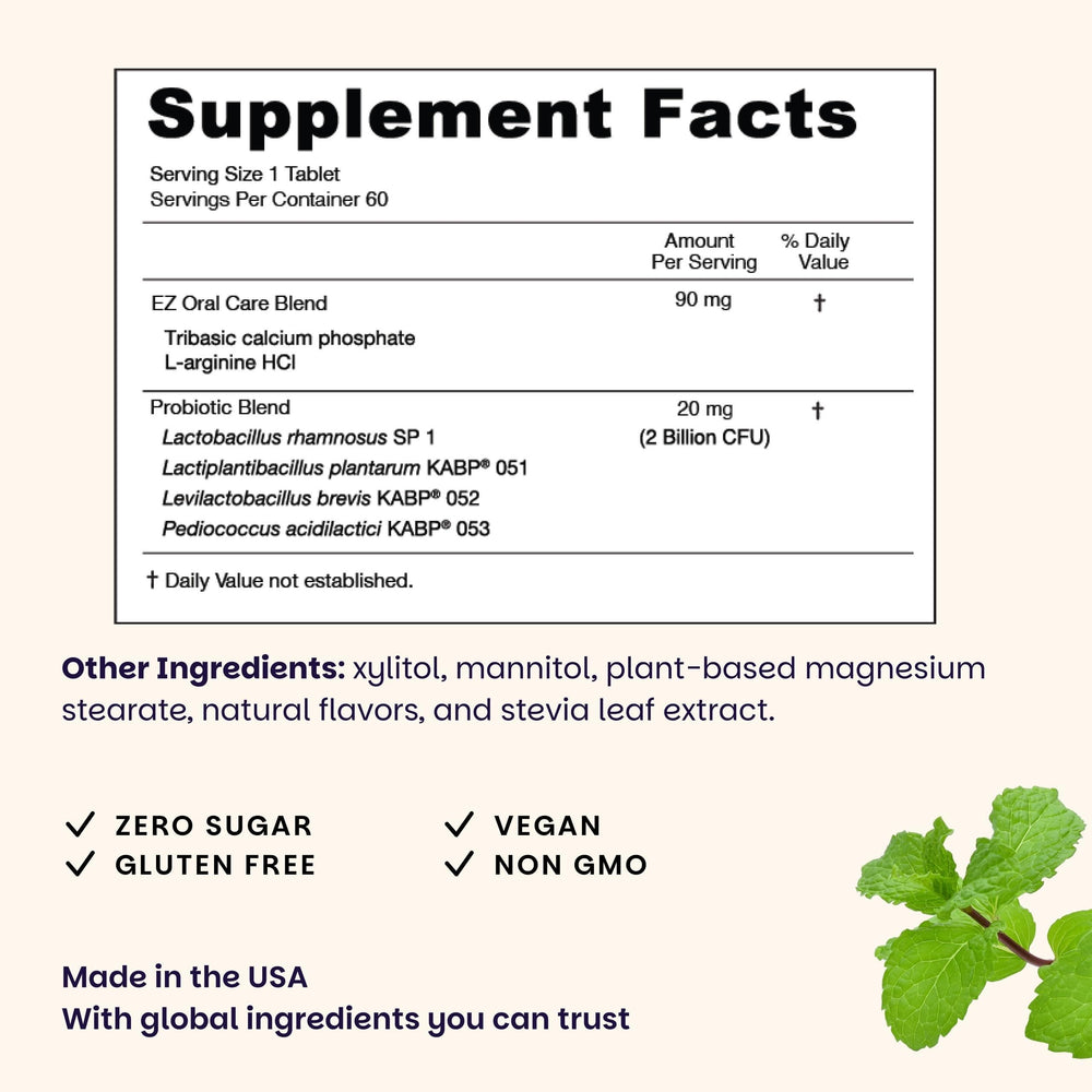 EZ Melts gum health support probiotic for a healthier mouth