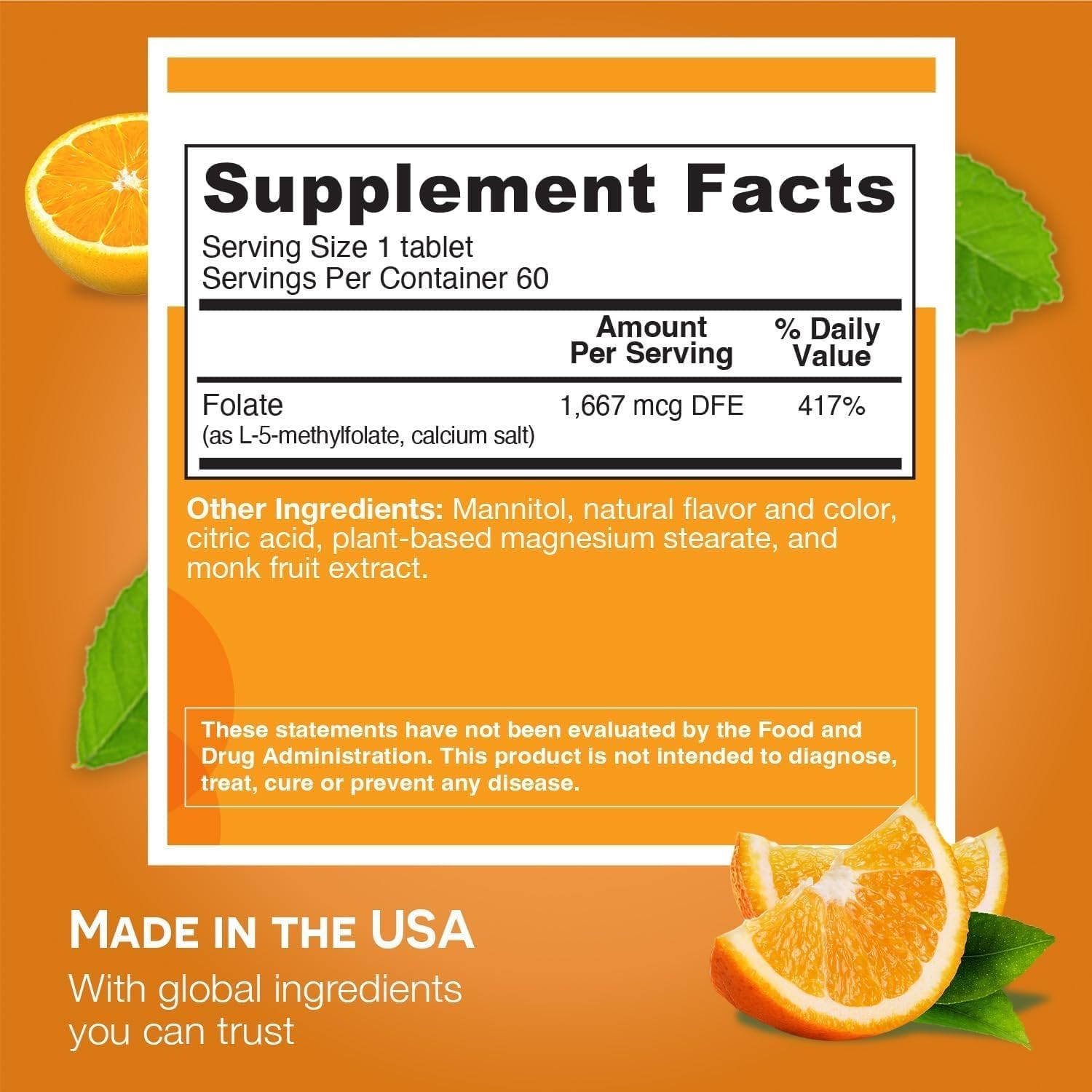 EZ Melts Orange Blast flavor tablet highlighted for water-free intake